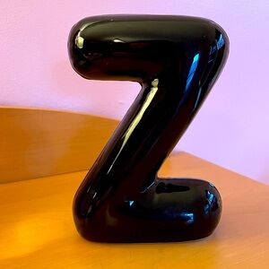 Black ceramic Z statuette